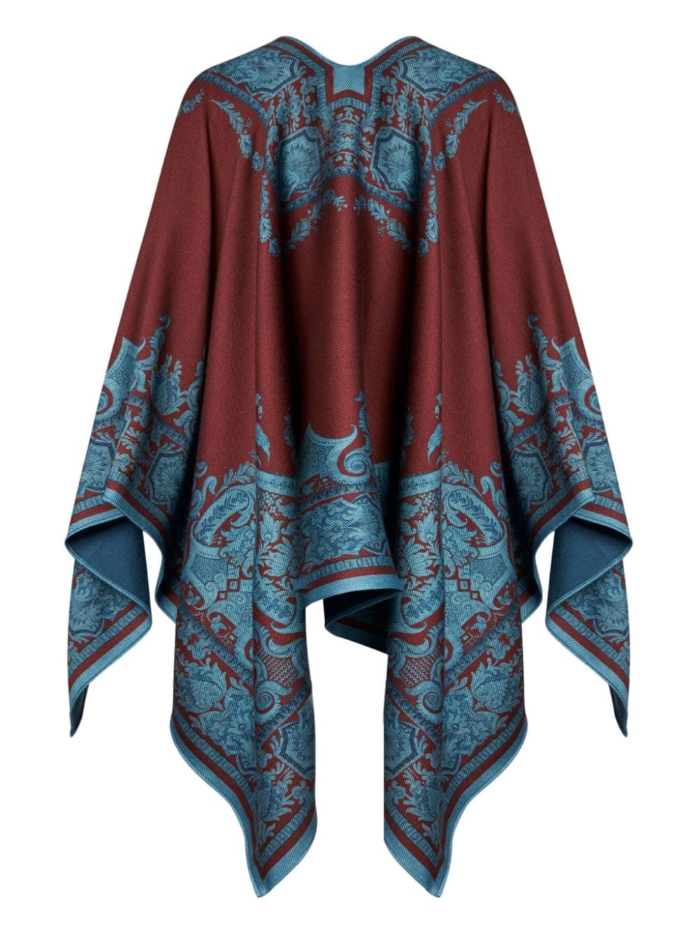 Shop Etro Paisley-print Wool Cape In Red