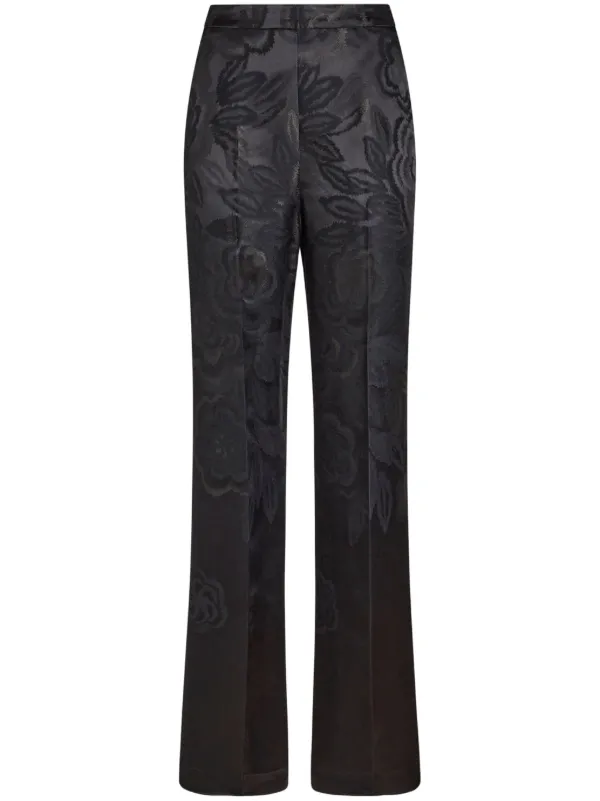 パンツ Etro Black Palazzo Pants In Lana Jacquard 24759387_54971773_600.jpg