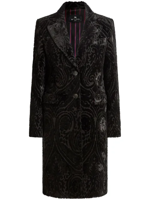 Manteau en velours à motif en jacquard - ETRO - Modalova