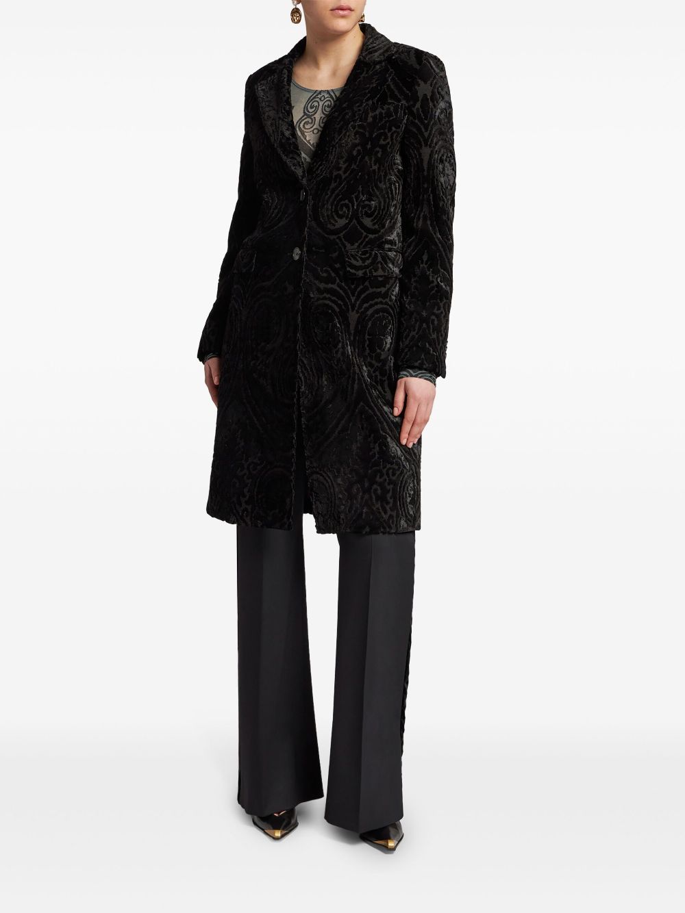 ETRO velvet jacquard coat Women