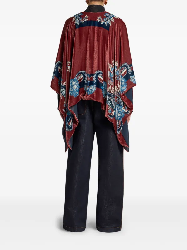 ETRO ポプリ ペイズリー ケープ レッド ETRO ポプリ ペイズリー ケープ レッド (ETRO/ポンチョ・ケープ