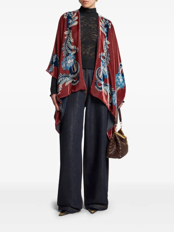 ETRO ポプリ ペイズリー ケープ レッド ETRO ペイズリー ケープ | レッド | FARFETCH JP