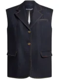 ETRO lurex denim vest - Blue