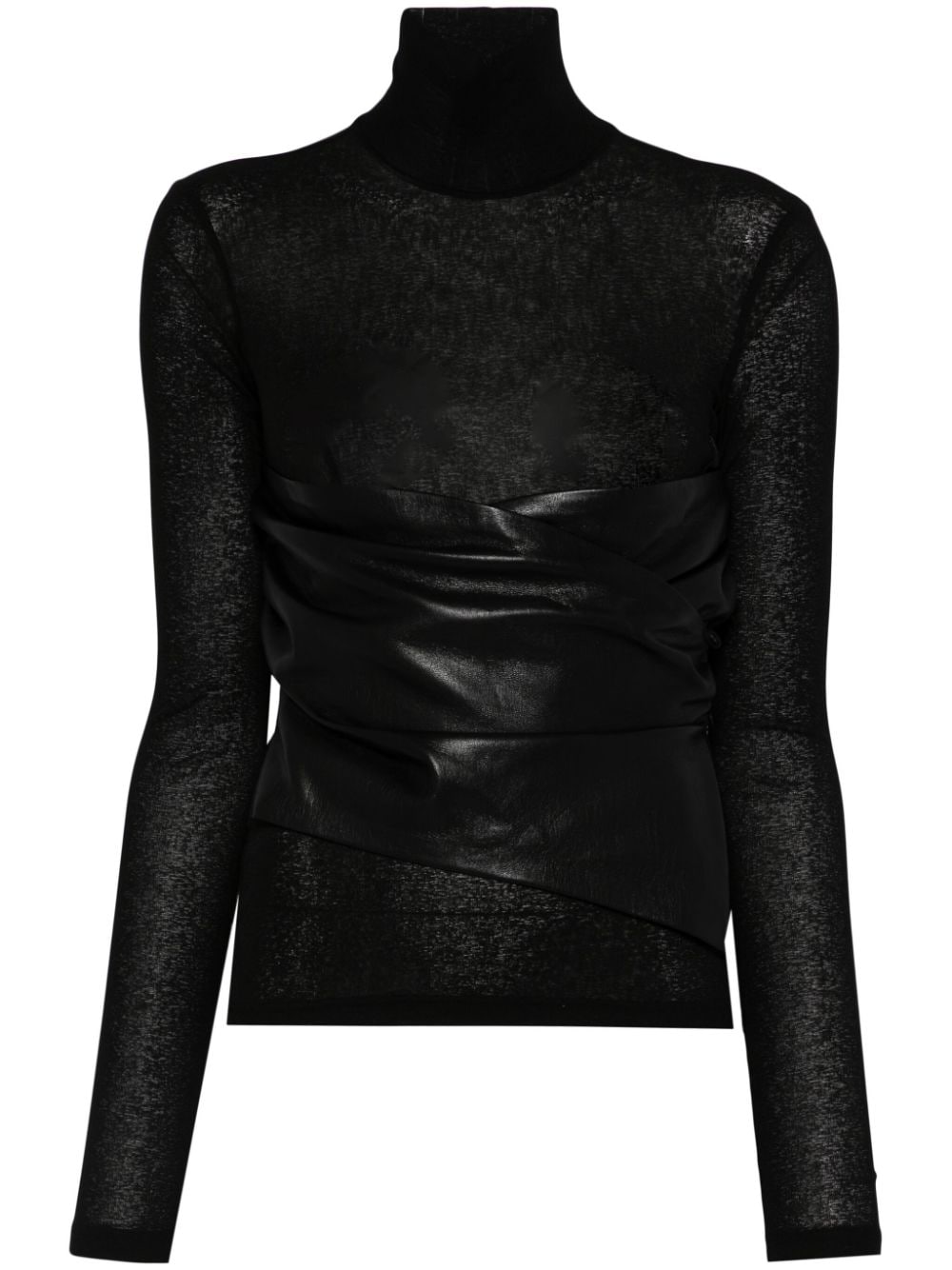 Shop Nanushka Contrast-panel Top In Black