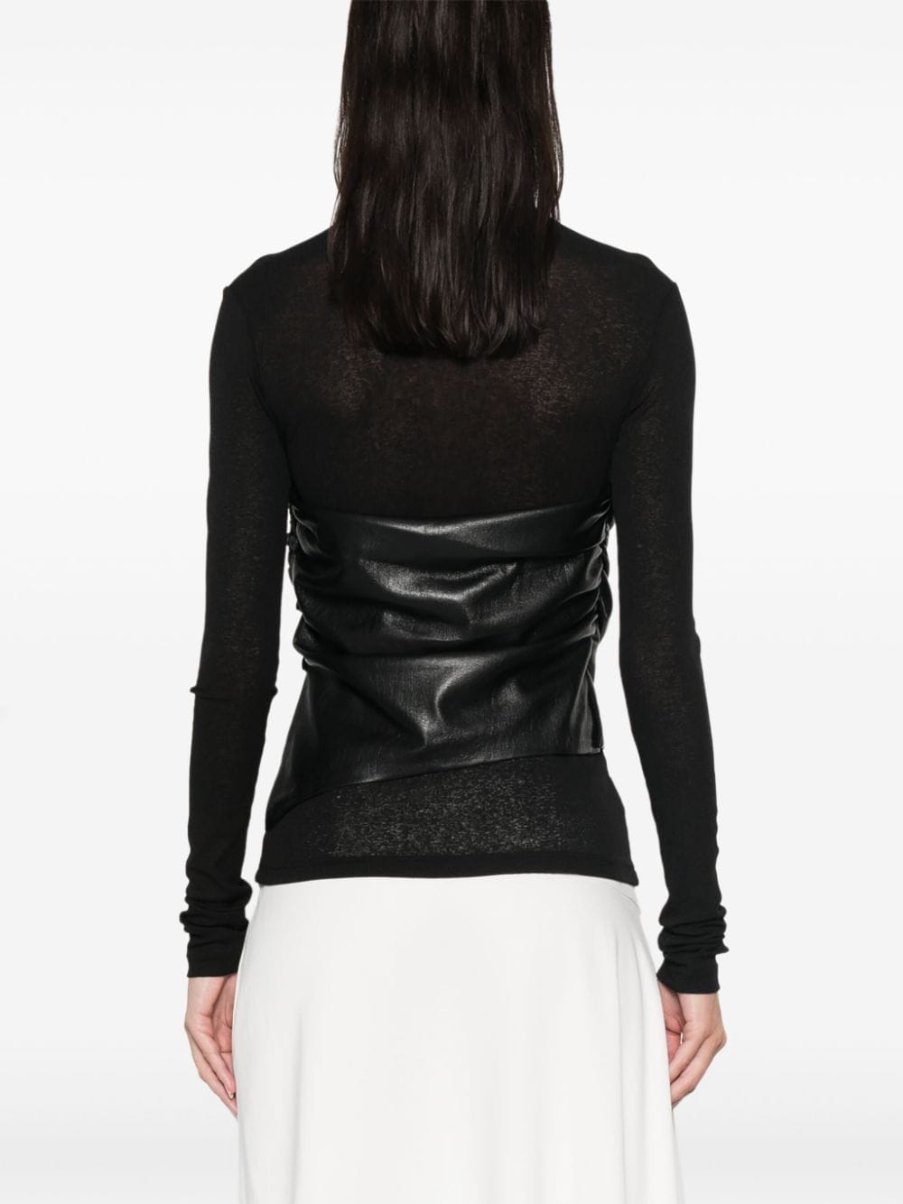 Shop Nanushka Contrast-panel Top In Black