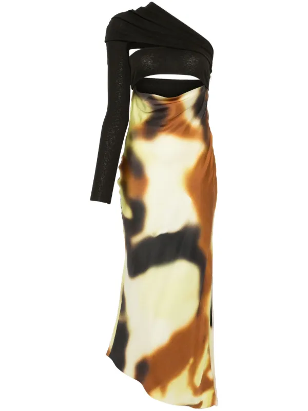 nanushka brown dress Nanushka Draped Tie-belt Dress