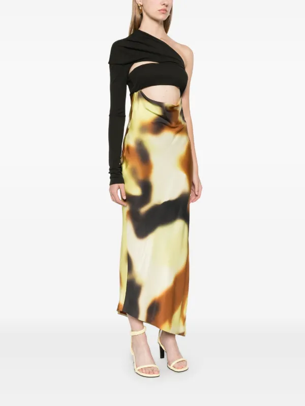 Nanushka draped-detail open-back Midi Dress | Brown | FARFETCH