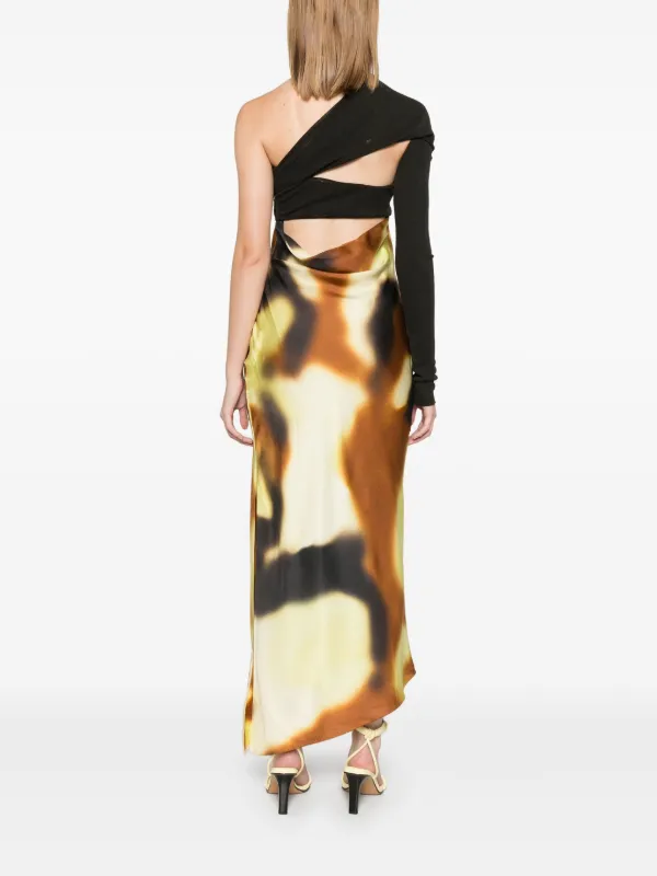 Nanushka draped-detail open-back Midi Dress | Brown | FARFETCH