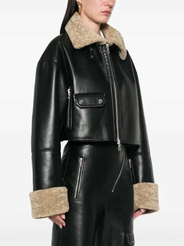 Nanushka Cropped Jacket | Black | FARFETCH