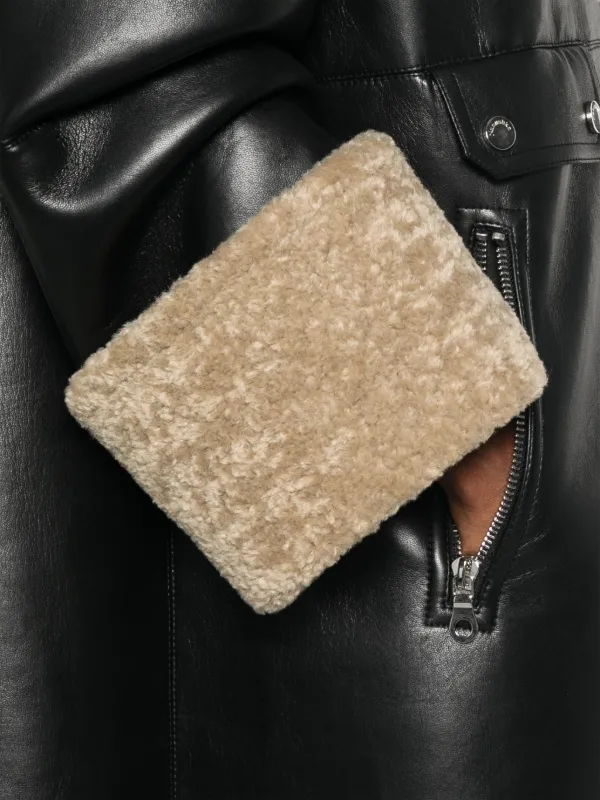 Nanushka faux-shearling-trim Coat | Black | FARFETCH