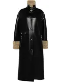 Nanushka faux-shearling-trim coat - Black