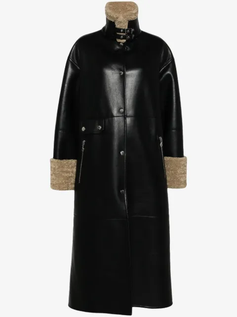 Nanushka faux-shearling-trim coat