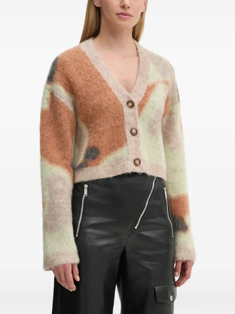  Nanushka Regular Fit Buttoned Cropped Cardigan - Neutrals 