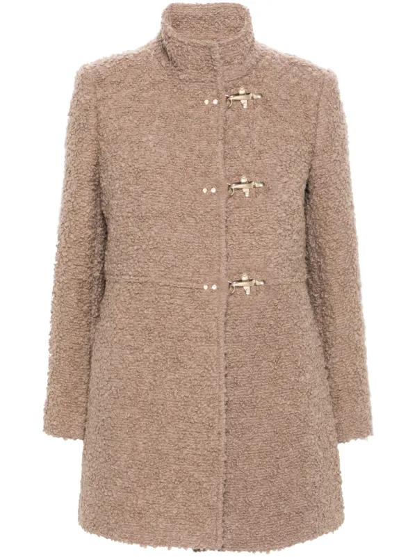 Fay Virginia Bouclé Coat Neutrals FARFETCH BH