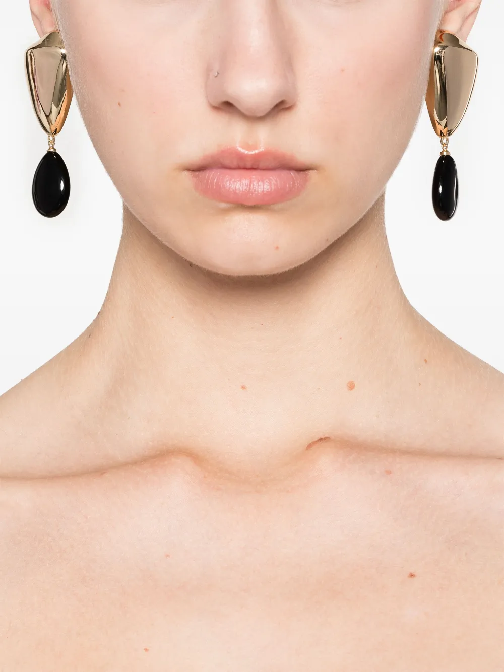 Self-Portrait enamel droplet earrings - Goud