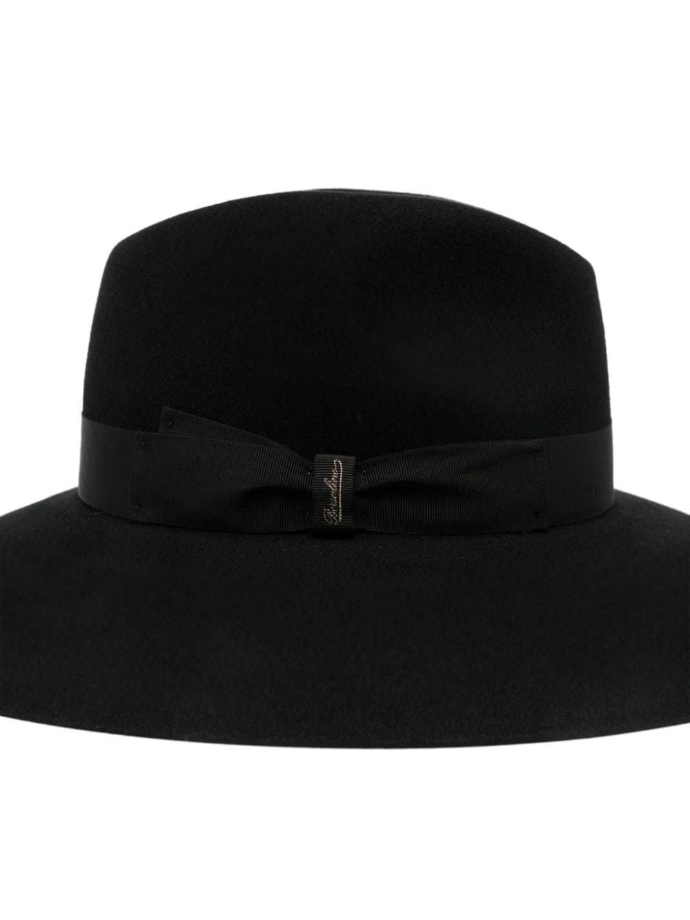 Shop Borsalino Logo-ribbon Fedora In 黑色