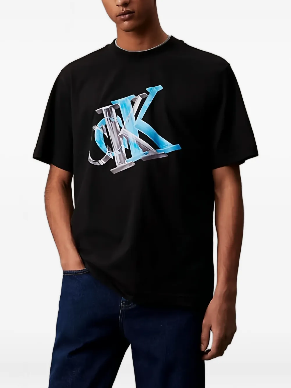 Calvin Klein 3D Monogram Tee T-shirt Zwart