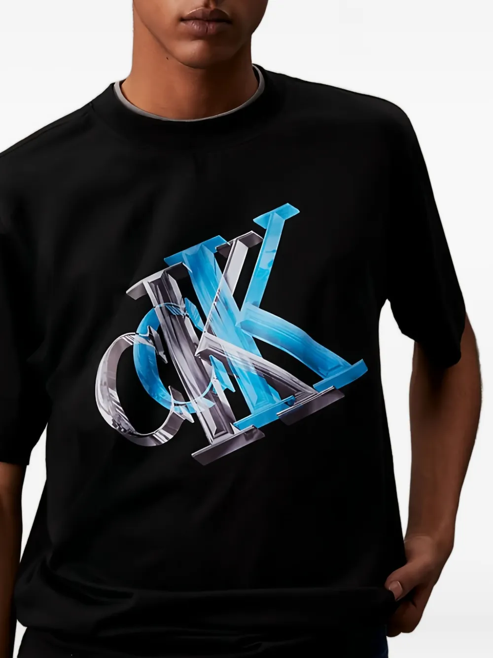 Calvin Klein 3D Monogram Tee T-shirt Zwart