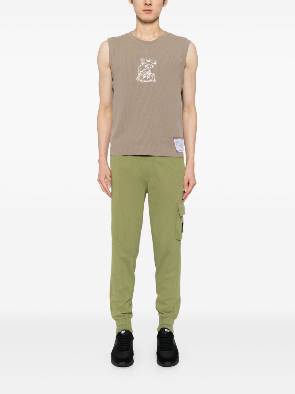 Shop Calvin Klein Badge Sweatpants In Green