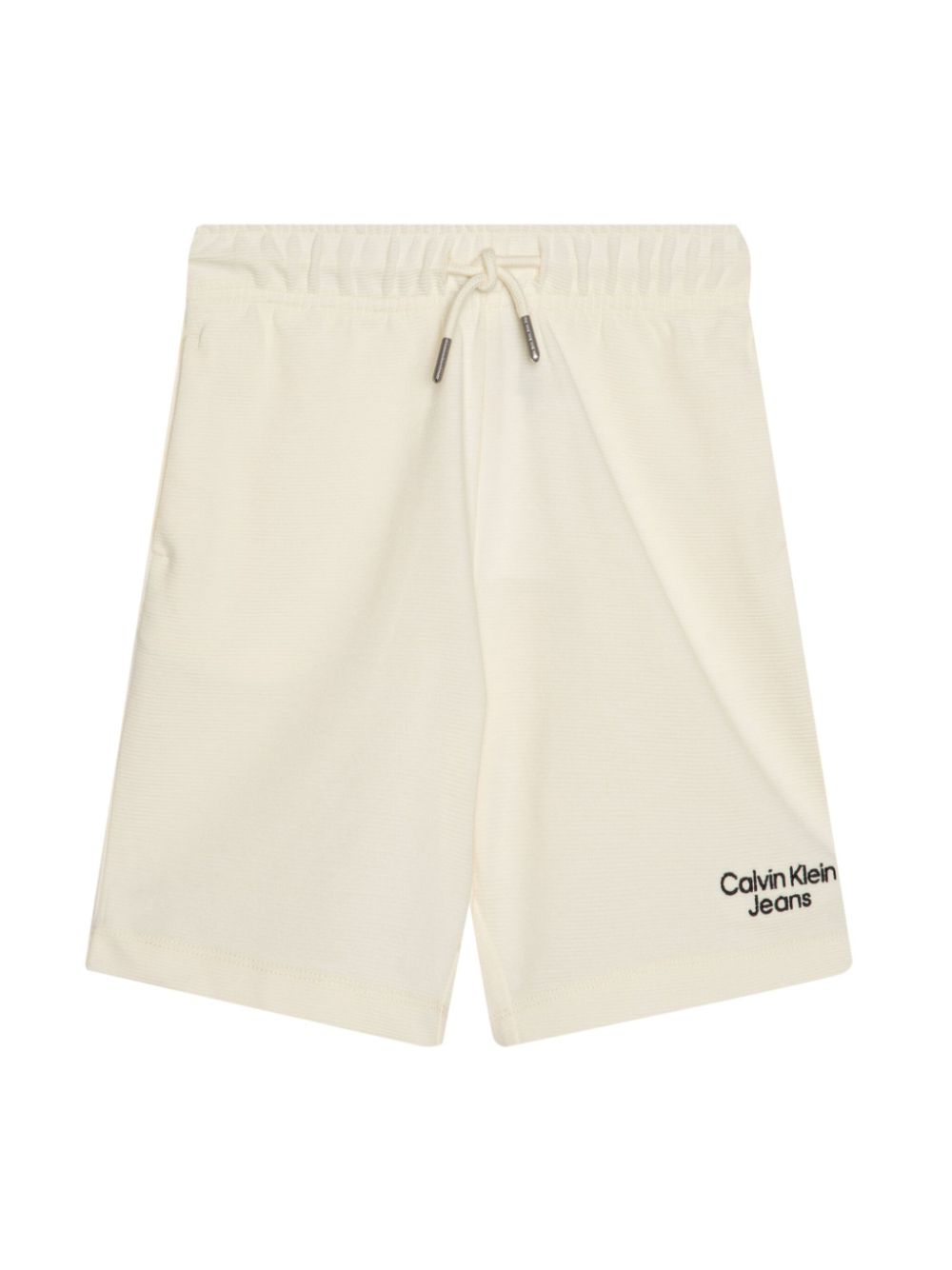 Calvin Klein Kids Ottoman ruimvallende shorts en T-shirt Beige