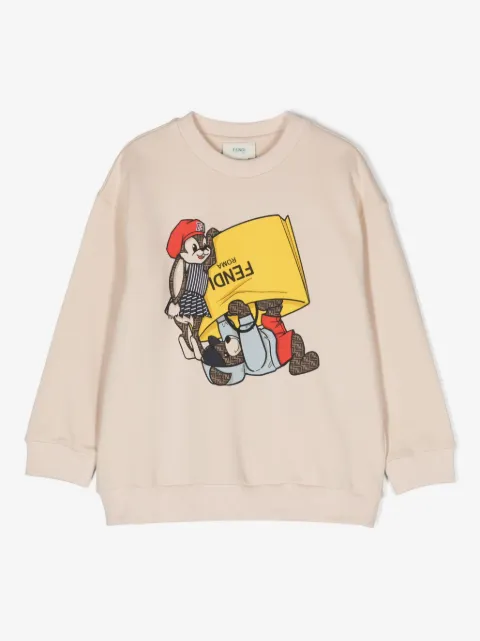 Fendi Kids sudadera con estampado gráfico
