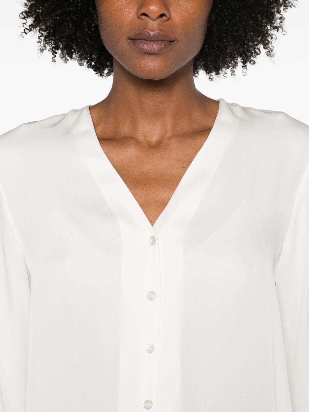 Shop Theory Silk Shirt In Neutrals