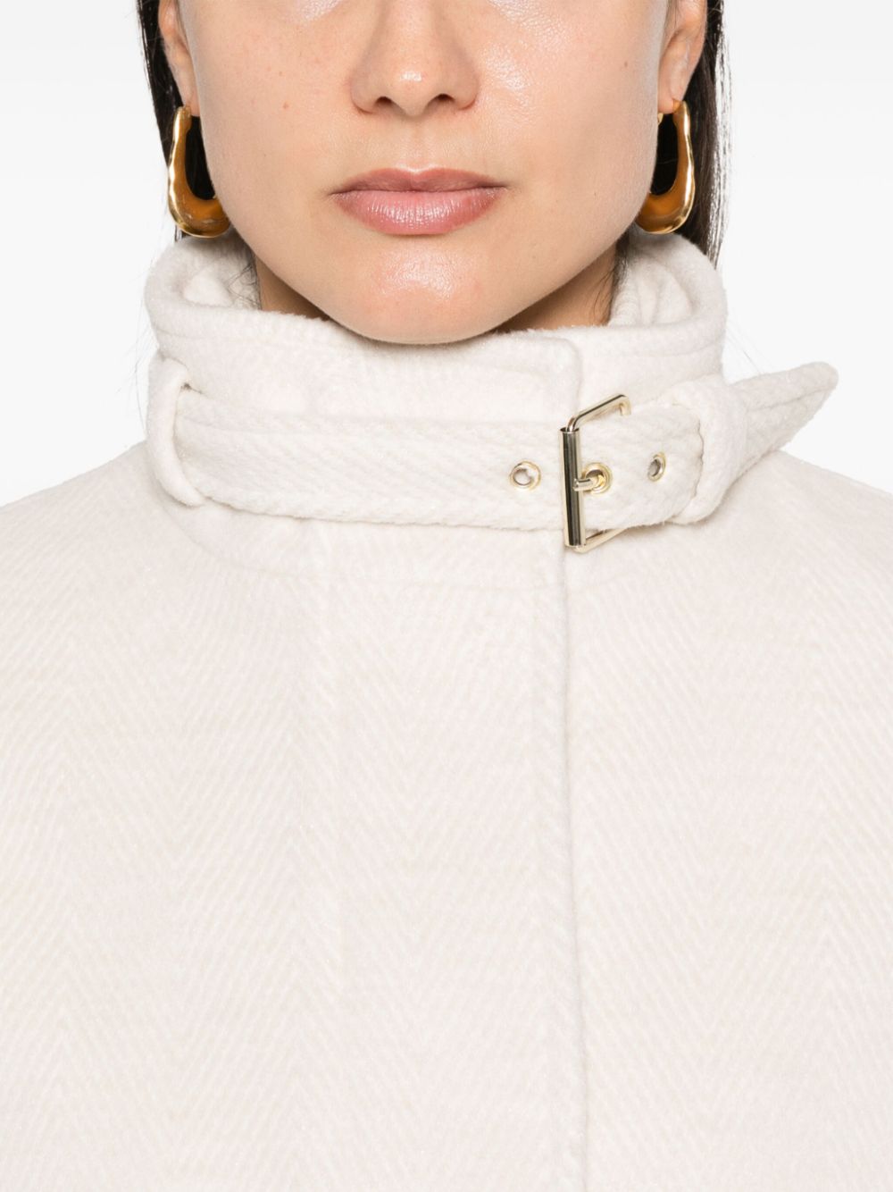 Shop Liu •jo Herringbone Jacket In White