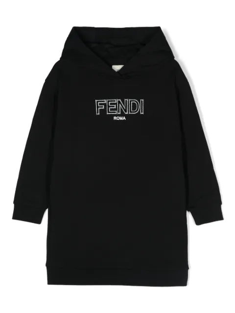 Fendi Kids logo-embossed hoodie dress