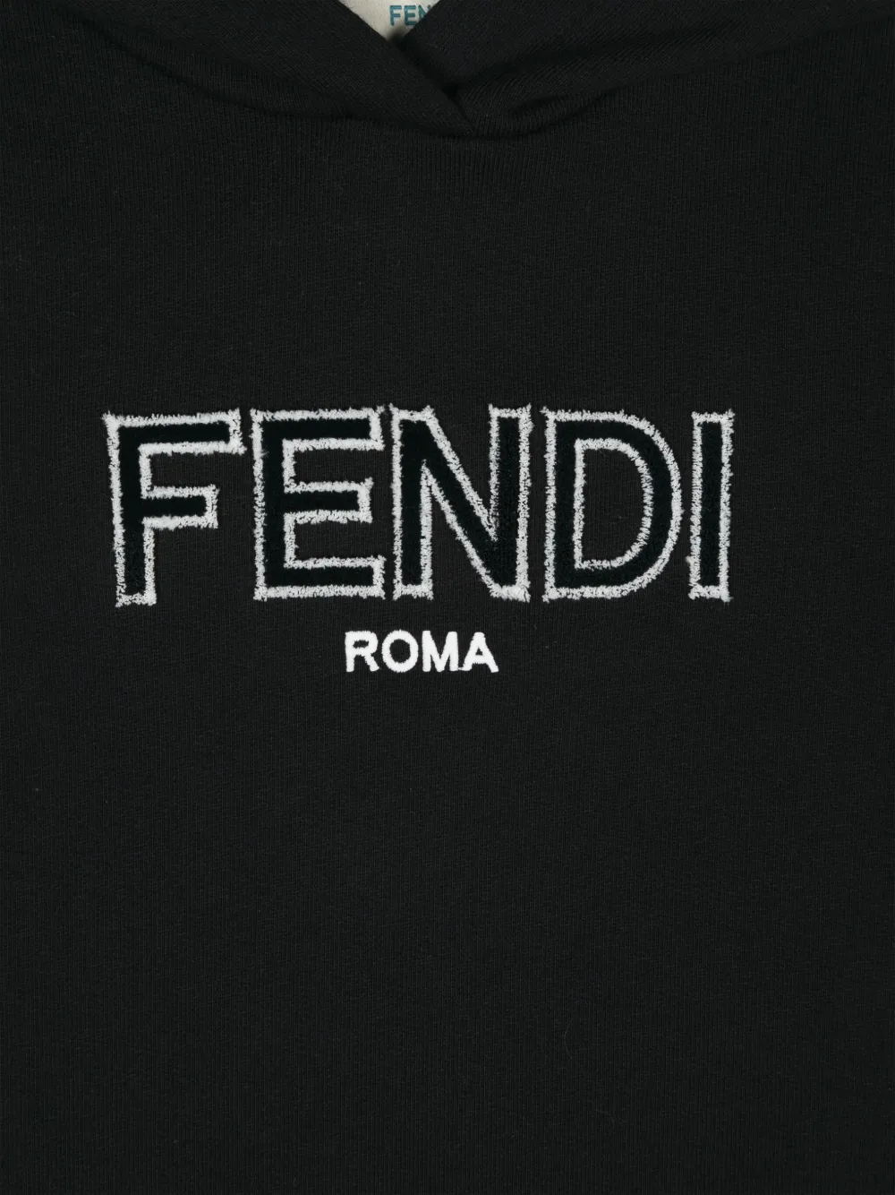 Fendi Kids Hoodiejurk met logo-reliëf Zwart