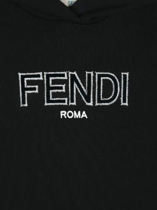 Fendi Kids ロゴ パーカーワンピース | ブラック | FARFETCH JP