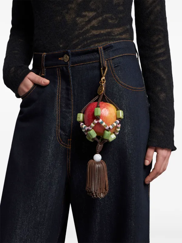 【エレガントに】ETRO 小さなタッセル付きビーズチャーム ETRO アップルタッセル レザーチャーム | ブラウン | FARFETCH JP