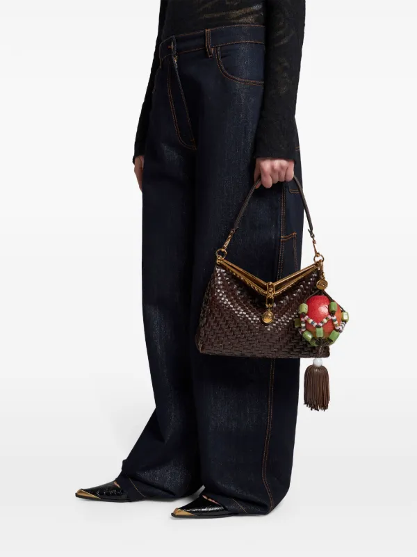 ETRO アップルタッセル レザーチャーム | ブラウン | FARFETCH JP