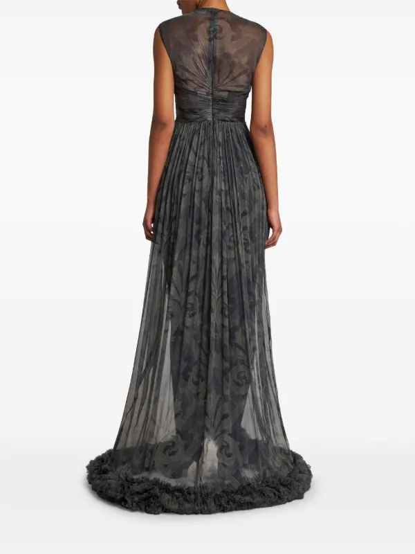 ETRO ruched-detail Printed Silk Dress | Black | FARFETCH
