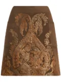 ETRO printed metallic-effect mini skirt - Brown
