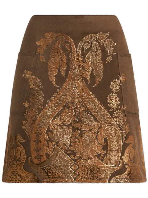ETRO printed metallic-effect mini skirt
