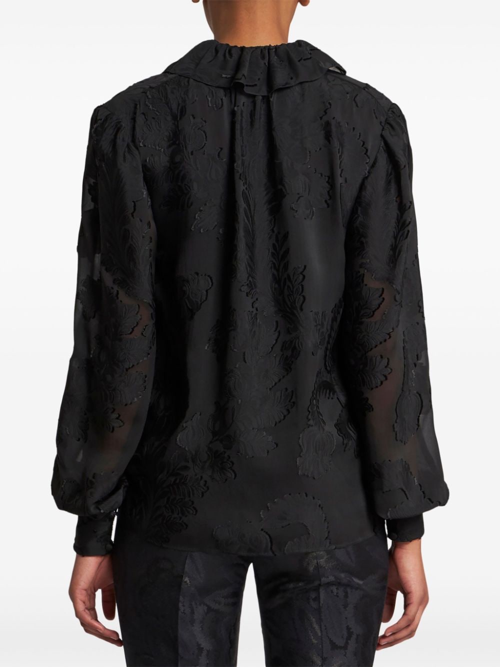 Shop Etro Jacquard Blouse In Black