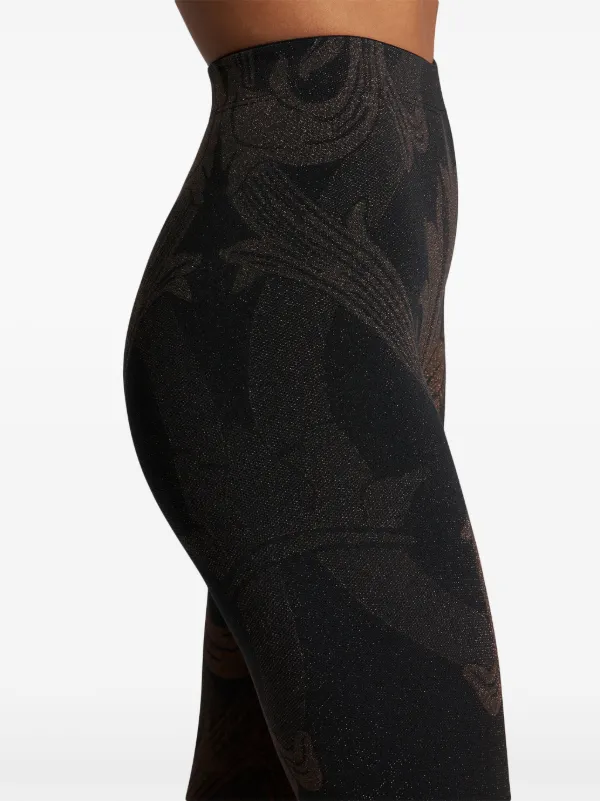 ETRO x Wolford metallic-jacquard Tights | Brown | FARFETCH