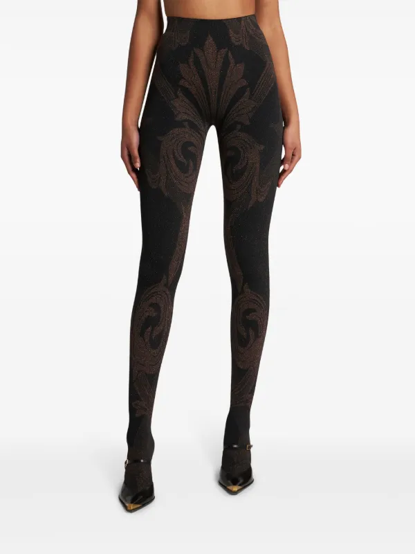 タイツ・ソックス ETRO FW24 ETRO X WOLFORD TIGHTS (17620 9294) ETRO x Wolford Etro Shimmer Paisley-Print Tights - Bergdorf