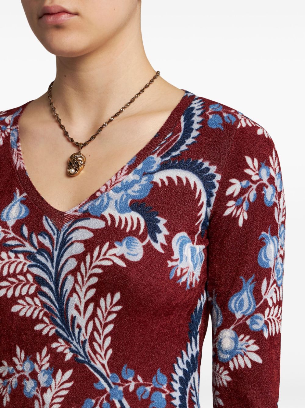 ETRO floral-print knitted top Women