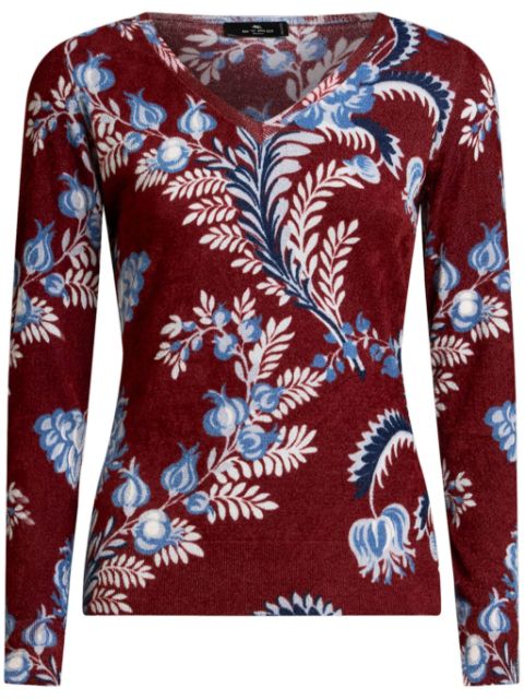 ETRO floral-print knitted top Women