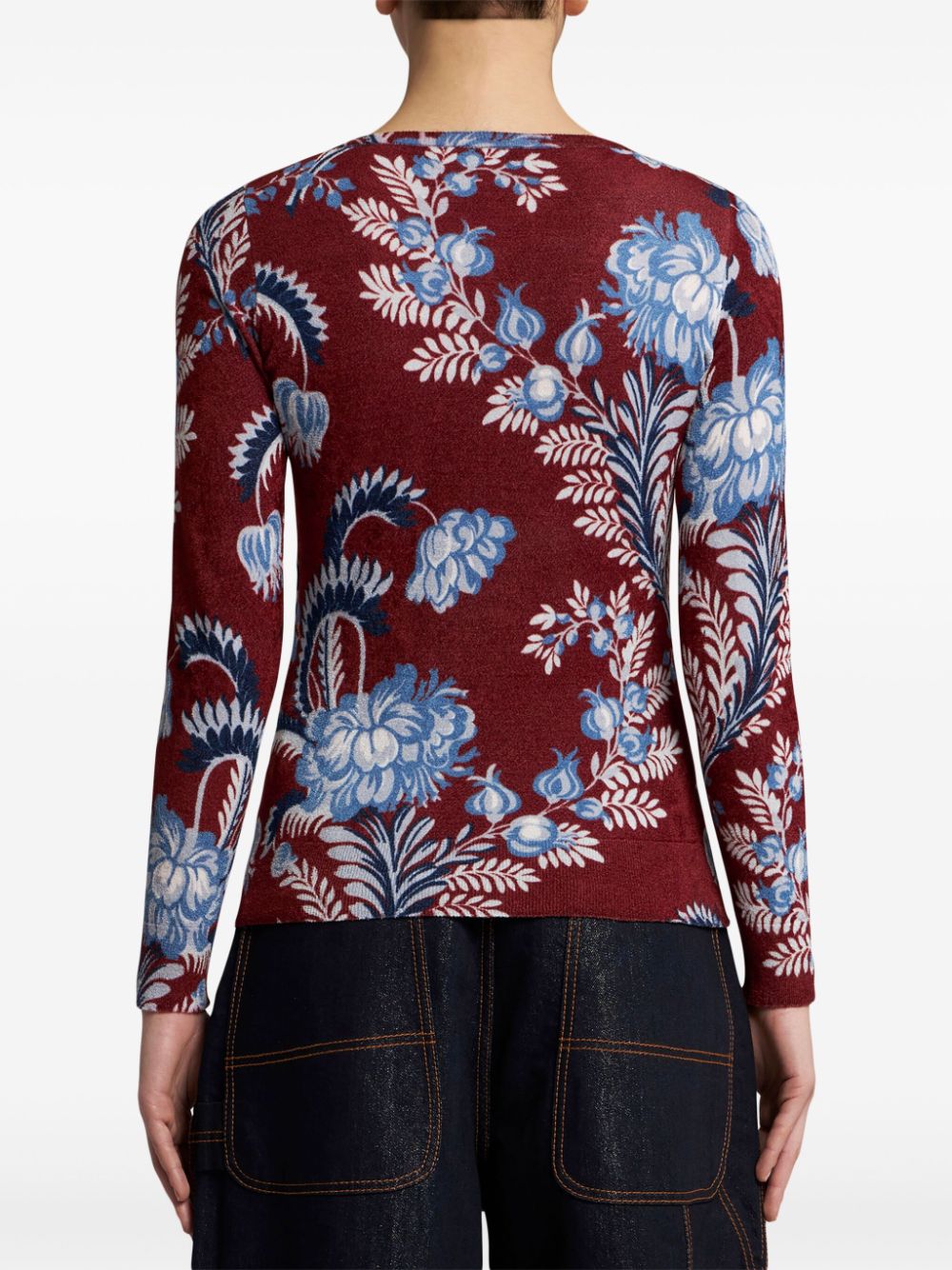 ETRO floral-print knitted top Women