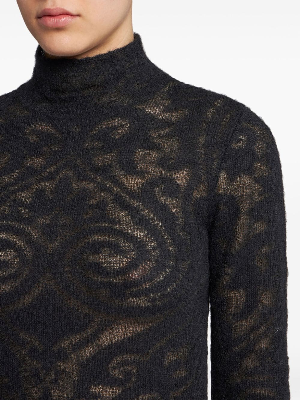 Shop Etro Jacquard Knitted Top In Black