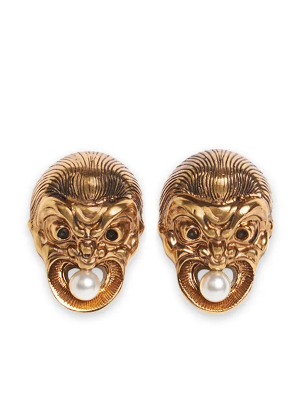 【ETRO】マスクパール ピアス/送料込 ETRO Masks パール ピアス | ゴールドトーン | FARFETCH JP
