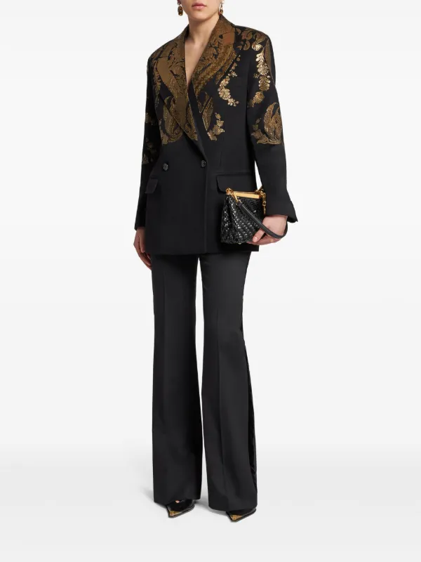 ETRO metallic-paisley Blazer | Black | FARFETCH