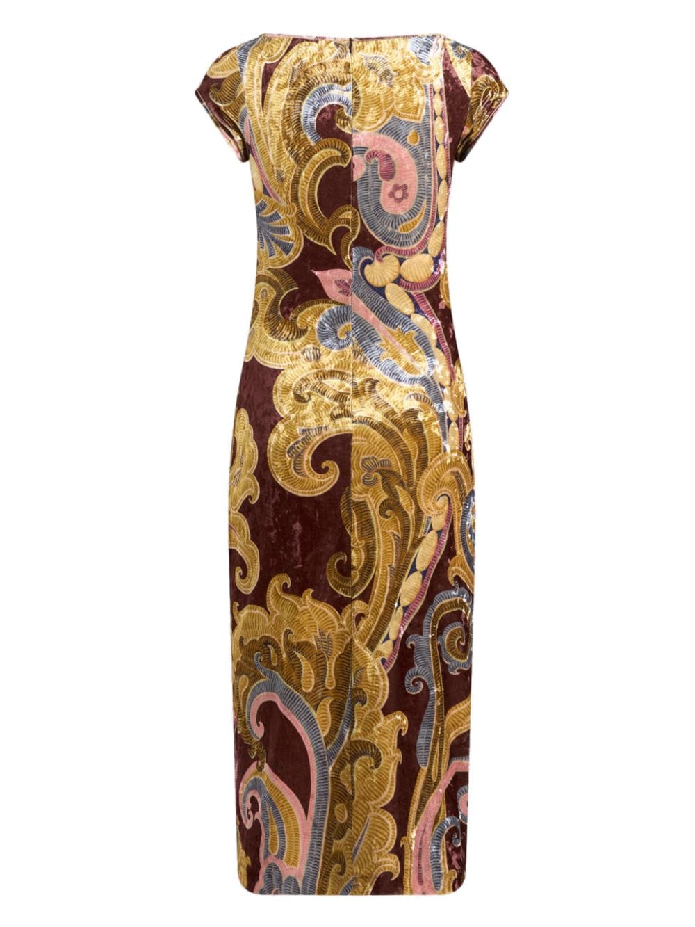 Shop Etro Paisley-printed Chenille Dress In Red