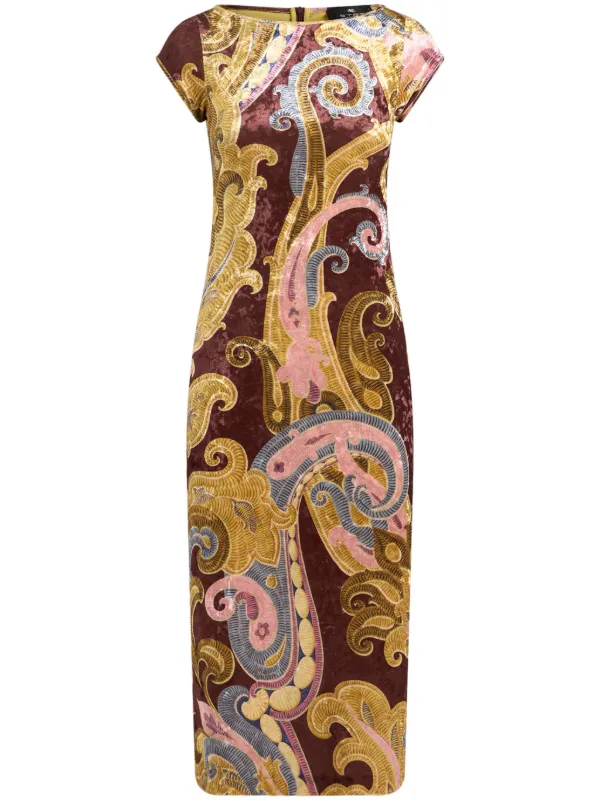 関税込◆ETRO◆エトロ ペイズリー ドレス ETRO ペイズリー ドレス | レッド | FARFETCH JP