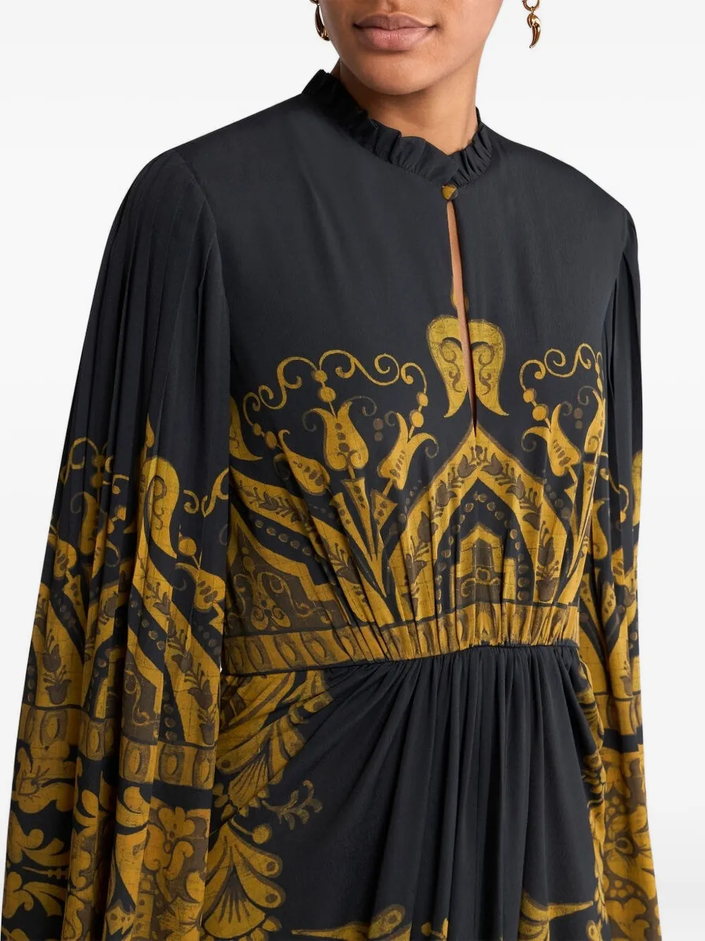 Etro Printed Flared Maxi Dress In Brown