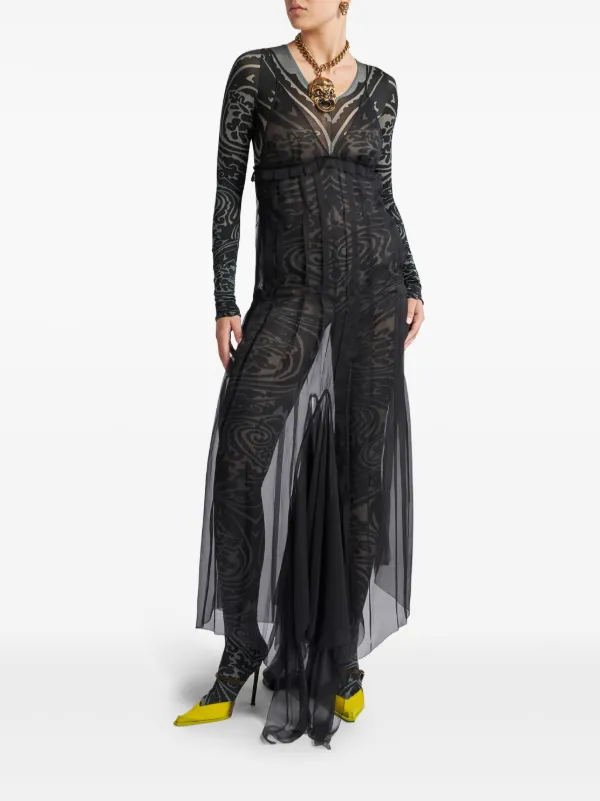 ETRO x Wolford Paisley tattoo-pattern Bodysuit | Black