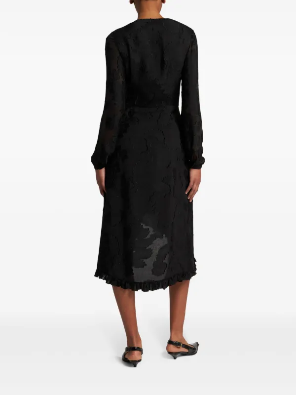 【送料&関税込】Etro Jacquard Silk Dress ETRO Jacquard Silk Midi Dress | Black | FARFETCH