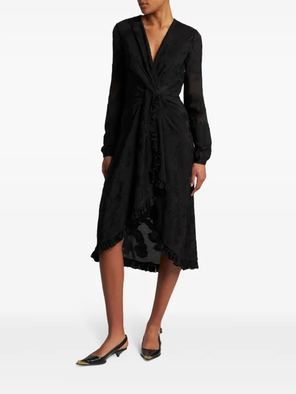【送料&関税込】Etro Jacquard Silk Dress ETRO Jacquard Silk Midi Dress | Black | FARFETCH